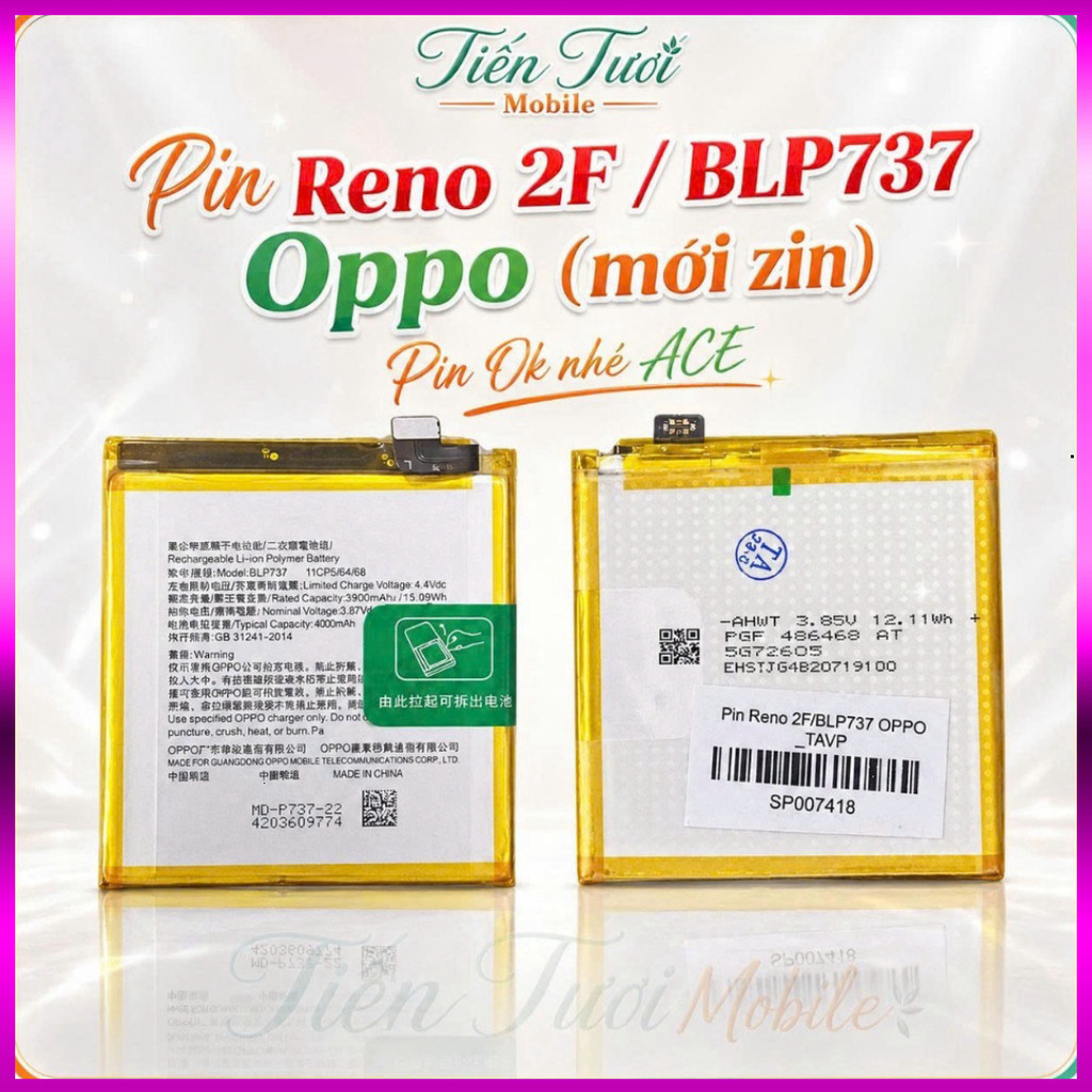 Pin Oppo Reno 2F / BLP737 – Pin mới ,Congtue 000