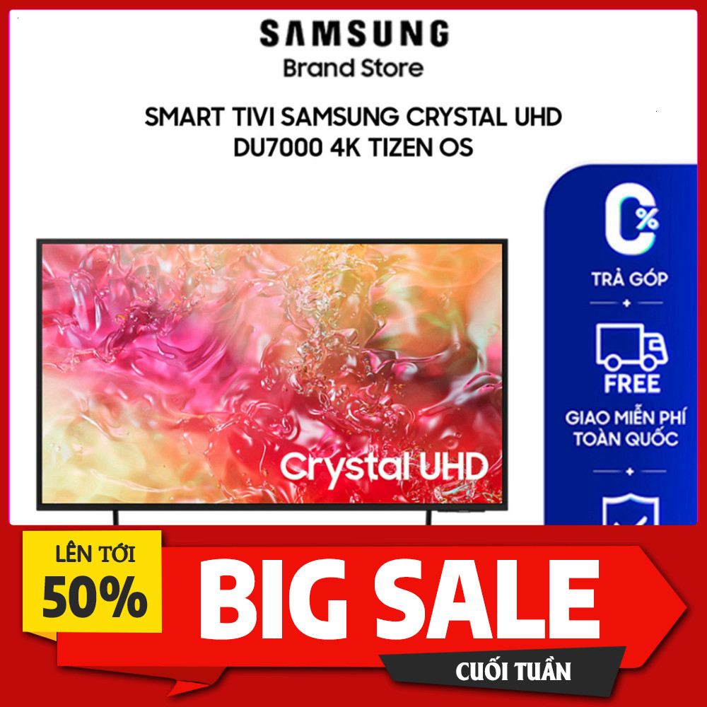 .Khuyến mãi  Smart TV Samsung Crystal UHD 4K DU7000 Mới 2024 Bịt Tivi Samsung Crystal UHD 4K 120Hz T