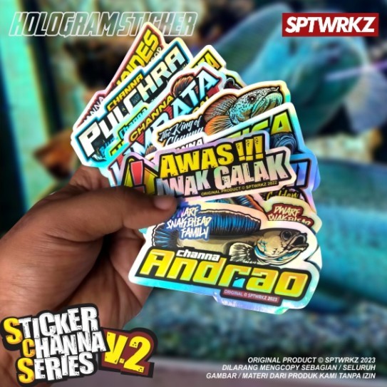 Tem Sticker 7 Màu Cá Lóc Dán Trang Trí Bể Cá, Tem Dán Cá Lóc Cảnh Trang Trí Hồ Cá