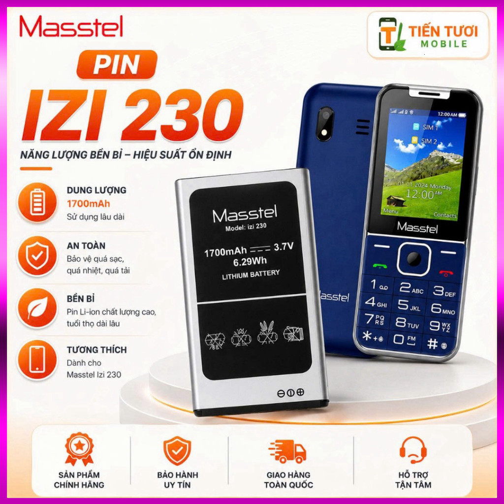 Pin izi 230 masstel,pin mới ,Congtue 000