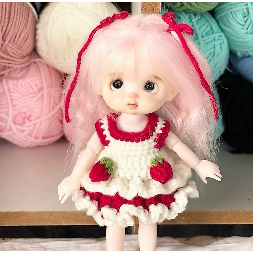 váy lolita len dễ thương dành cho doll 16-17cm(chỉ bán váy)