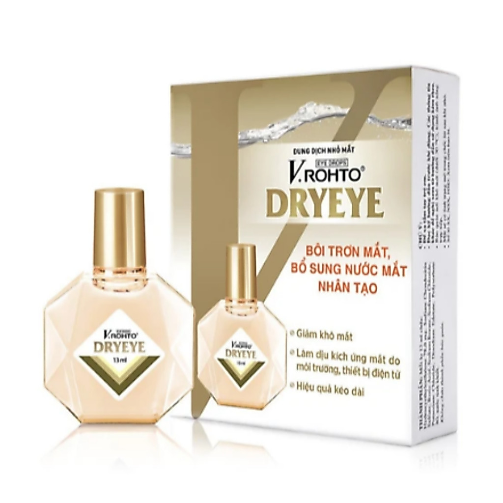 Nhỏ mắt V.Rohto Dryeye 13ml hỗ trợ bôi trơn mắt, bổ sung nước mắt nhân tạo