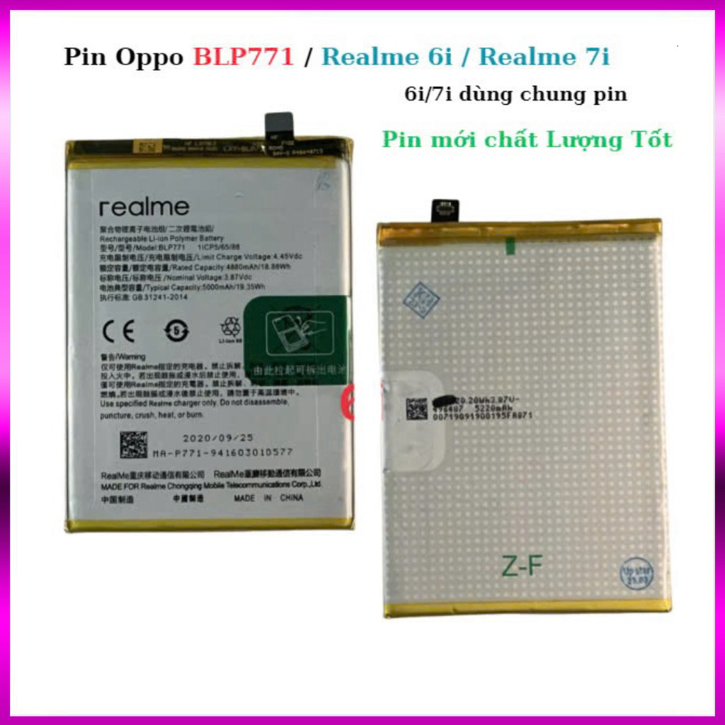 Pin Oppo BLP771 / Realme 6i / Realme 7i ,mới ,Congtue 000
