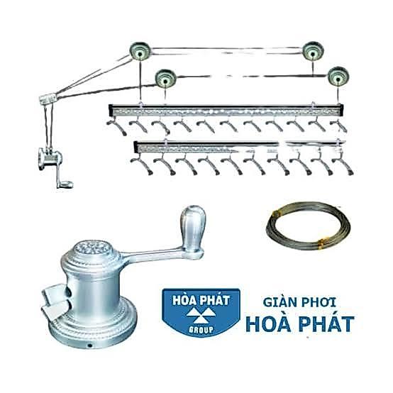 Giàn Phơi Thông Minh Hòa Phát KS950 Model 2026 – 2 thanh phơi, gắn trần