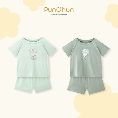 [PUNCHUN 6M-5Y] Bộ quần áo cộc raglan Punchun Magic cho bé trai