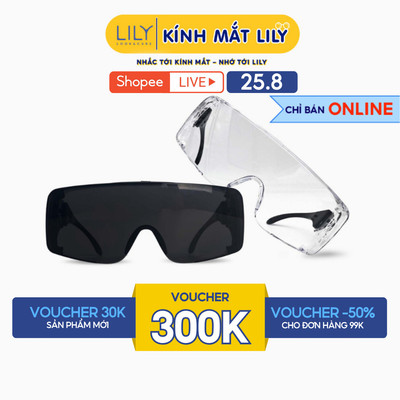 Kính chống bụi đi đường LILYEYEWEAR chất liệu nhựa cao cấp dành cho người đi xe máy, xe đạp thời trang và an toàn KC1624