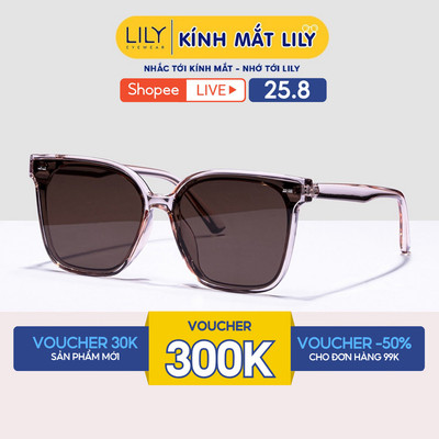 Kính mát nữ vuông LILYEYEWEAR mắt to chống tia UV400 phụ kiện thời trang A140