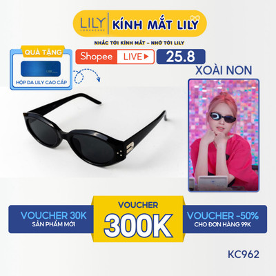 Kính mát thời trang Xoài non đeo LILYEYEWEAR mắt chống tia UV400 bảo vệ mắt kiểu dáng hiện đại KC962