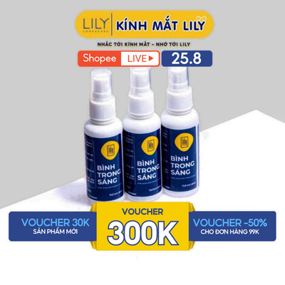 Một chai nước xịt rửa mắt kính LILYEYEWEAR chuyên dụng 60ml