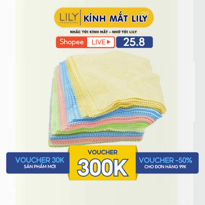 COMBO 10 - Khăn Lau Kính Đa Năng Chuyên Dụng - Lau Mắt Kính Cận Mặt Kính Điện Thoại Lilyeyewear- màu ngẫu nhiên