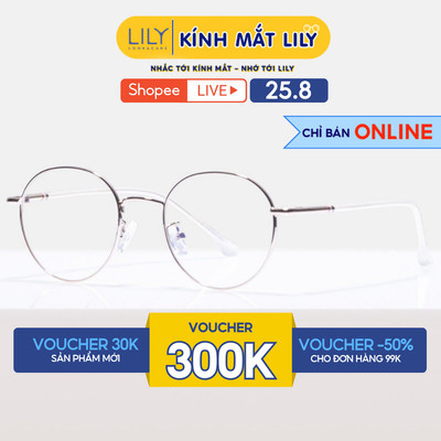 Gọng kính kim loại tròn nam nữ LILYEYEWEAR phù hợp mặt nhỏ càng kính nhẹ nhàng màu sắc thời trang 2912320