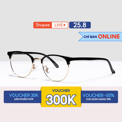 Gọng kính nam nữ Lilyeyewear kim loại càng nhựa, mắt tròn, nhiều màu 622314