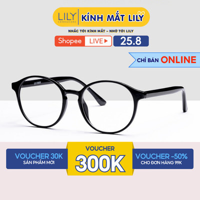 Gọng kính nam nữ LILYEYEWEAR mắt kính tròn nhựa cứng dễ đeo màu sắc thời trang C0014