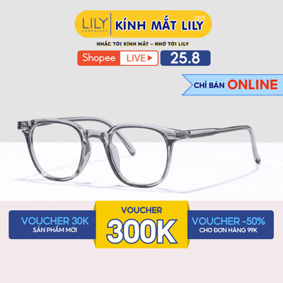 Kính gọng vuông nam nữ LILYEYEWEAR chất liệu nhựa cứng cáp kiểu dáng dễ đeo màu sắc thời trang 3589
