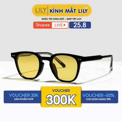 Kính mát mắt vuông nam nữ LILYEYEWEAR chất liệu nhựa cứng cáp chắc chắn CHỐNG TIA UV400 kiểu dáng thời trang P2113