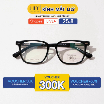 Gọng kính cao cấp nam nữ LILYEYEWEAR chất liệu nhựa acetate thiết kế thời trang 3113