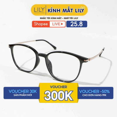 Kính mắt nam nữ LILYEYEWEAR thiết kế mắt vuông dễ đeo phù hợp với nhiều khuôn mặt 48079