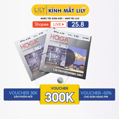 Tròng kính đổi màu thời trang HOGA 1.56 mắt kính chống tia UV400 hạn chế bám nước màu sắc thời trang