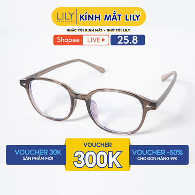 Gọng kính mắt vuông bo góc nam nữ LILYEYEWEAR chất liệu nhựa cao cấp chắc chắn kiểu dáng hiện đại thời trang 10502KOR