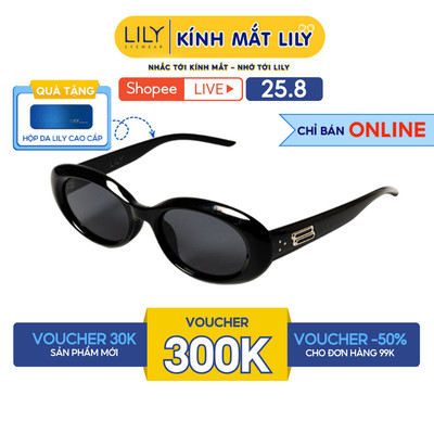 Kính mát nam nữ LILYEYEWEAR kính nhựa gọng kim loại cứng cáp chống tia UV400 bảo vệ mắt kiểu dáng thời trang 20382
