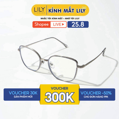 Kính mắt mèo thời trang nữ LILYEYEWEAR thanh mảnh kim loại cao cấp thiết kế tinh tế