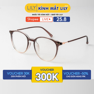 Gọng kính mắt vuông bo góc LILYEYEWEAR chất liệu nhựa cao cấp chắc chắn kiểu dáng hiện đại màu sắc thời trang 01252