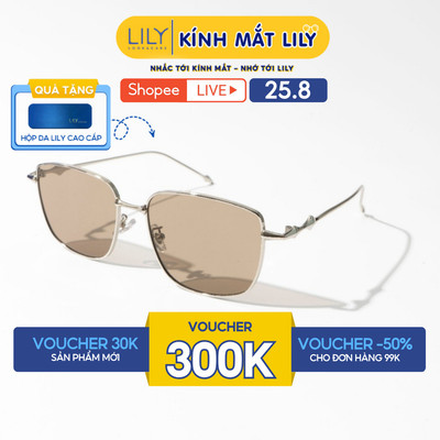 Kính mát nam nữ LILYEYEWEAR chất liệu kim loại chống UV400 BST thời trang 75800