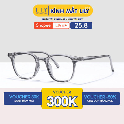 Kính mắt vuông nam nữ LILYEYEWEAR chất liệu nhựa cao cấp chắc chắn, kiểu dáng hiện đại màu săc thời trang 3589
