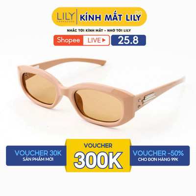 Gọng kính mát nam nữ LILYEYEWEAR kiểu dáng mắt oval chất liệu nhựa cao cấp chống UV400 phong cách thời thượng 20402
