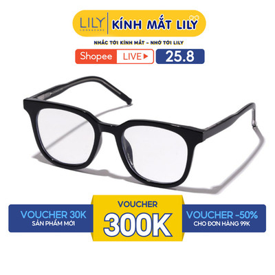 Gọng kính mắt vuông nam nữ LILYEYEWEAR chất liệu nhựa cao cấp chắc chắn kiểu dáng, màu sắc thanh lịch hiện đại 91450