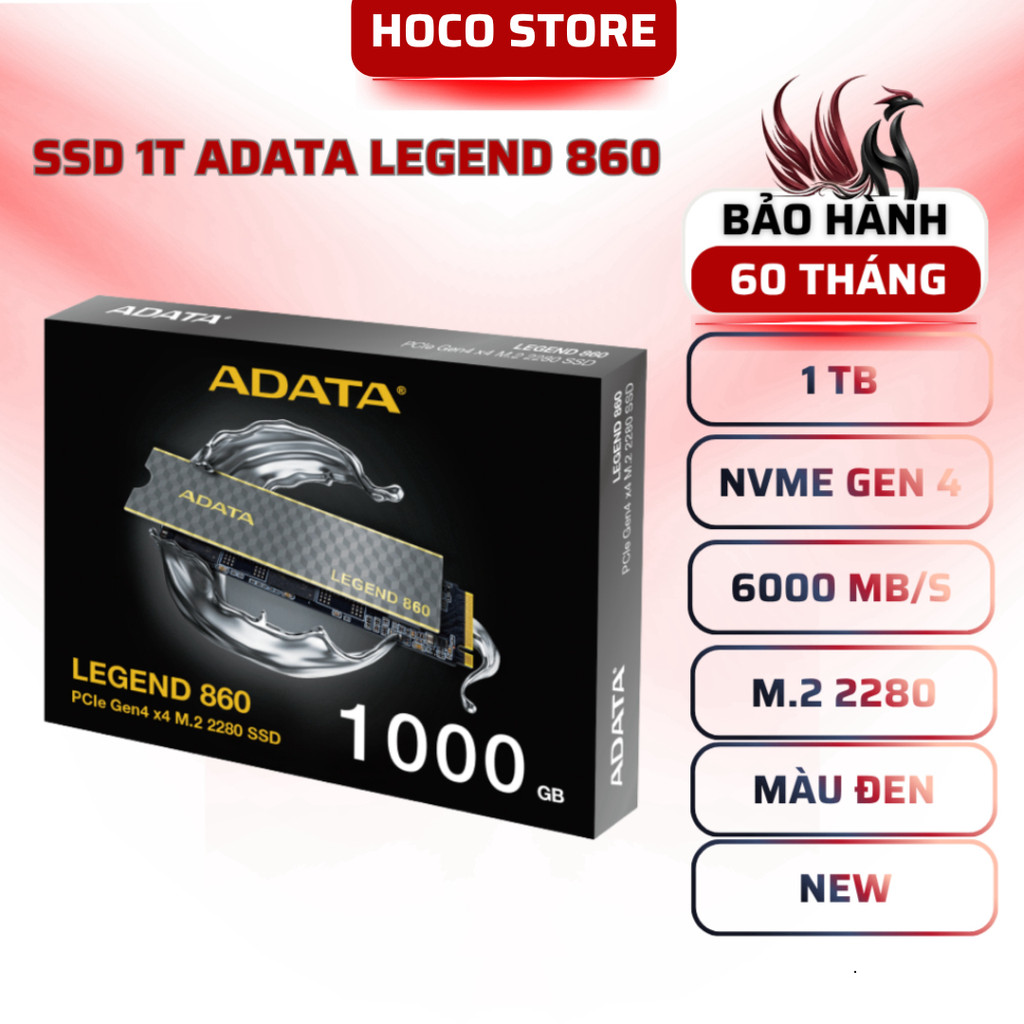 Ổ Cứng SSD ADATA LEGEND 860 1TB NVMe PCIe 4.0 Tốc Độ Cao | HOCO Store