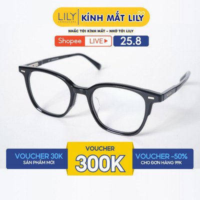 Gọng kính mắt vuông bo góc nam nữ LILYEYEWEAR chất liệu nhựa Acetate cao cấp kiểu dáng hiện đại màu sắc thanh lịch 3117