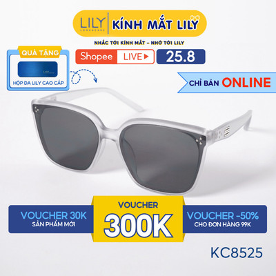 Kính mát thời trang nam nữ LILYEYEWEAR chất liệu nhựa cao cấp, mắt kính chống UV400, kiểu dáng hiện đại KC8525