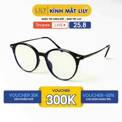 Gọng kính tròn LILYEYEWEAR chất liệu nhựa cao cấp chắc chắn màu sắc và kiểu dáng thời trang 3014KOR