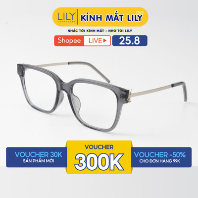 Gọng kính mắt vuông nam nữ LILYEYEWEAR chất liệu nhựa cao cấp kiểu dáng thanh lịch hiện đại màu sắc thời trang 5748