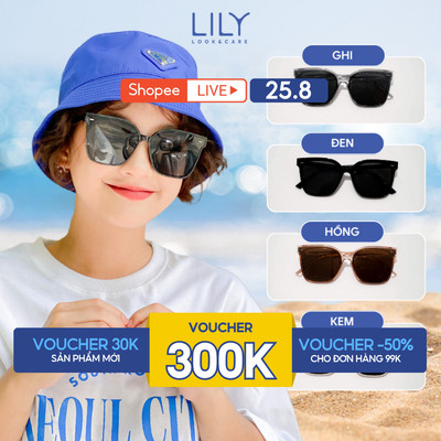 Kính đi biển nam nữ LILYEYEWEAR chất liệu nhựa cứng cáp mắt to chống tia UV400 kiểu dáng và màu sắc hiện đại A140