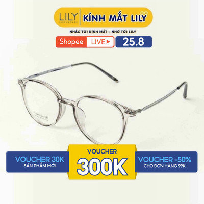 Gọng kính cận nam nữ LILYEYEWEAR chất liệu nhựa chắc chắn màu sắc kiểu dáng thời trang 86100