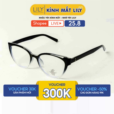 Gọng kính cận nam nữ LILYEYEWEAR chất liệu nhựa cao cấp chắc chắn màu sắc kiểu dáng thời trang 23027