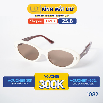 Kính mát thời trang Oval nam nữ LILYEYEWEAR chất liệu nhựa cao cấp chống UV400 kiểu dáng hiện đại thời trang 1082