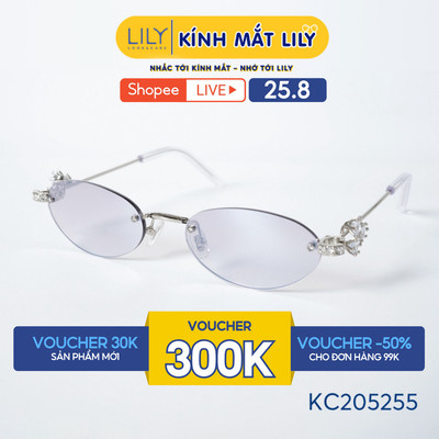 Kính gọng khoan thời trang LILYEYEWEAR chất liệu Titanium cao cấp, kiểu dáng hiện đại, màu sắc thời trang KC205255