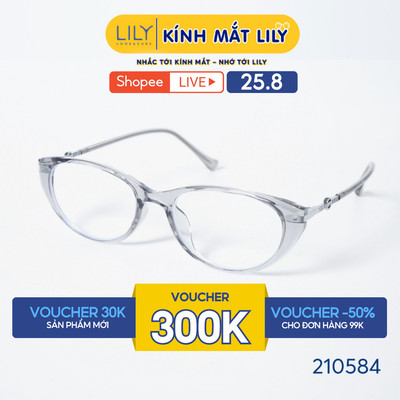 Gọng kính mắt mèo nam nữ LILYEYEWEAR chất liệu nhựa phối càng kim loại cao cấp kiểu dáng hiện đại thời trang 210584