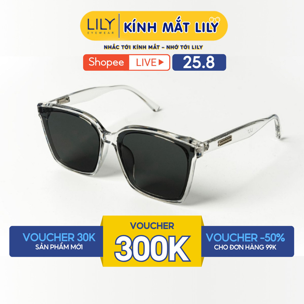 [Kính mắt Lily x Võ Hà Linh] Kính mát mắt vuông nam nữ chất liệu nhựa chống UV400 kiểu dáng và màu s