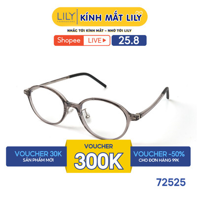 Gọng kính mắt Oval nam nữ LILYEYEWEAR chất liệu nhựa cao cấp chắc chắn kiểu dáng hiện đại màu sắc thời trang 72525