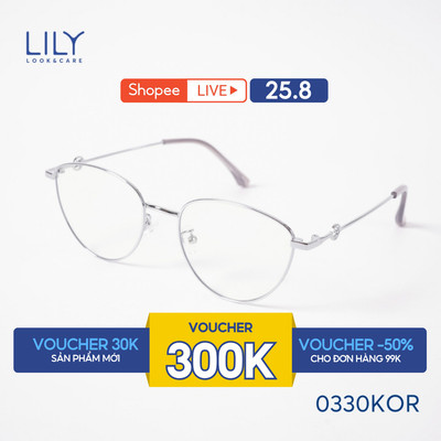 Gọng kính mắt mèo nam nữ LILYEYEWEAR chất liệu kim loại cao cấp chắc chắn, kiểu dáng hiện đại màu sắc thời trang 0330KOR