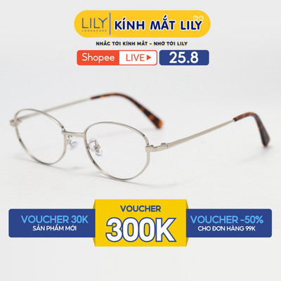 Gọng kính mắt đa giác nam nữ LILYEYEWEAR chất liệu kim loại cao cấp chắc chắn kiểu dáng và màu sắc hiện đại 36016KOR