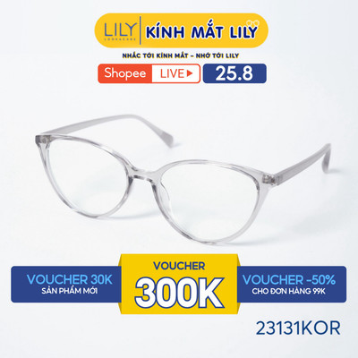 1 Gọng kính mắt mèo nam nữ LILYEYEWEAR chất liệu nhựa cao cấp chắc chắn, kiểu dáng hiện đại màu sắc thời trang 23131KOR