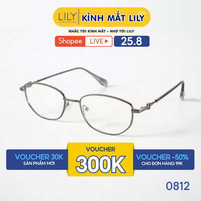 Gọng kính mắt đa giác nam nữ LILYEYEWEAR chất liệu kim loại cao cấp chắc chắn kiểu dáng hiện đại màu sắc thời trang 0812