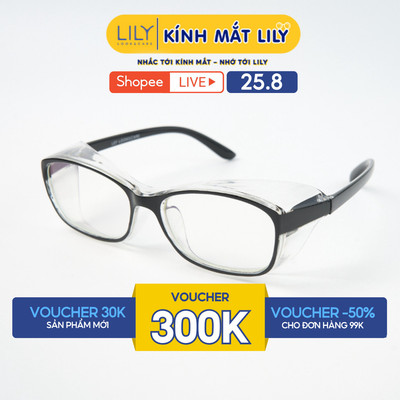 Kính mắt chống bui LILYEYEWEAR chất liệu nhựa cao cấp chắc chắn, thiết kế ôm vừa vặn khuôn mặt an toàn cho mắt KC26250