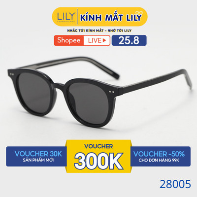 Gọng kính mát thời trang nam nữ LILYEYEWEAR chất liệu nhựa cao cấp, chống UV400 bảo vệ mắt kiểu dáng thời trang 28005