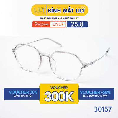 Gọng kính mắt đa giác LILYEYEWEAR chất liệu nhựa cao cấp kiểu dáng hiện đại màu sắc thời trang 30157